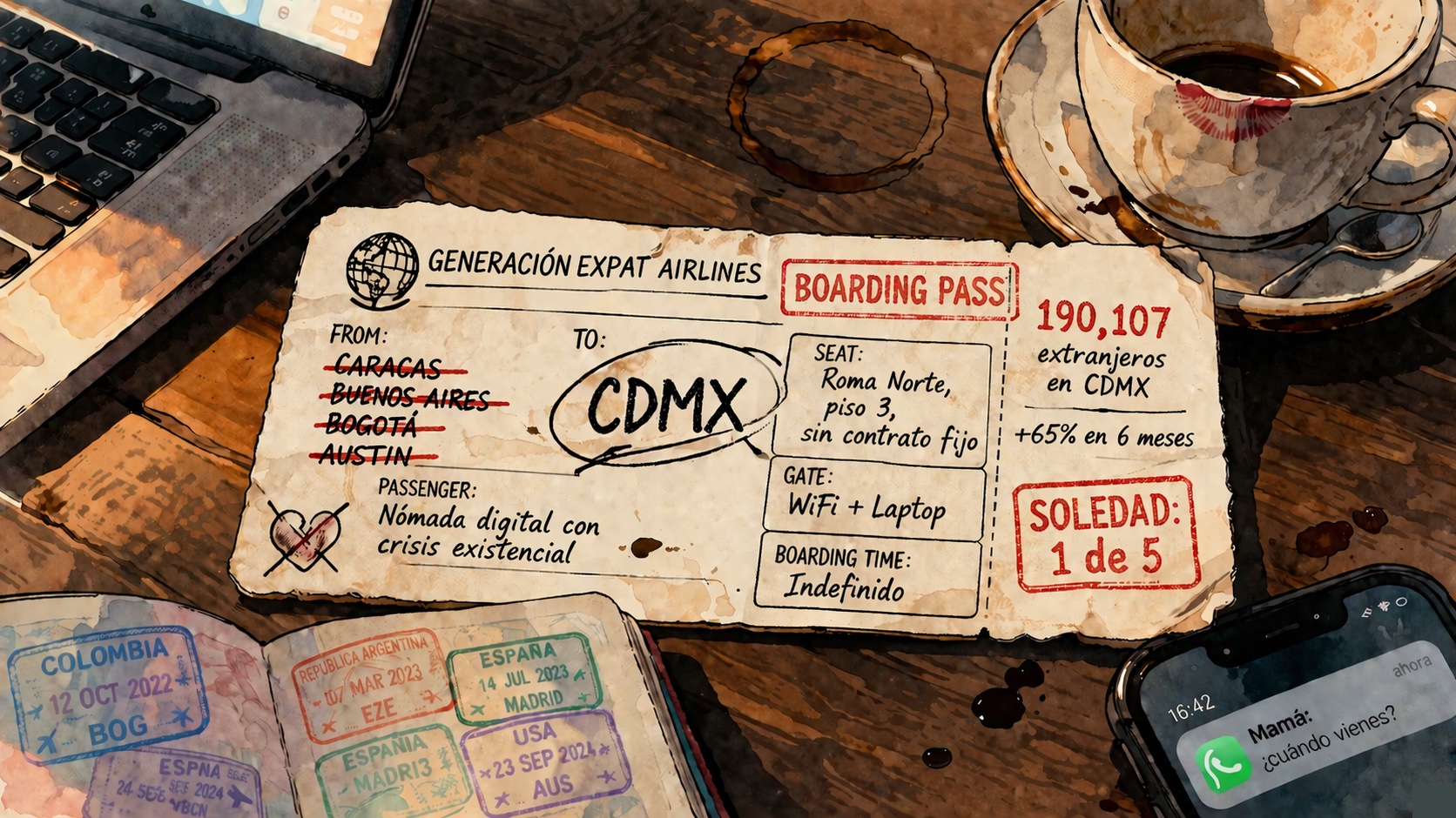 Boarding Pass — Generaci&oacute;n Expat: 190,107 extranjeros en CDMX, 1 de cada 4 j&oacute;venes planea irse